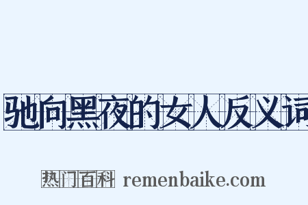 驰向黑夜的女人反义词是什么意思的图片